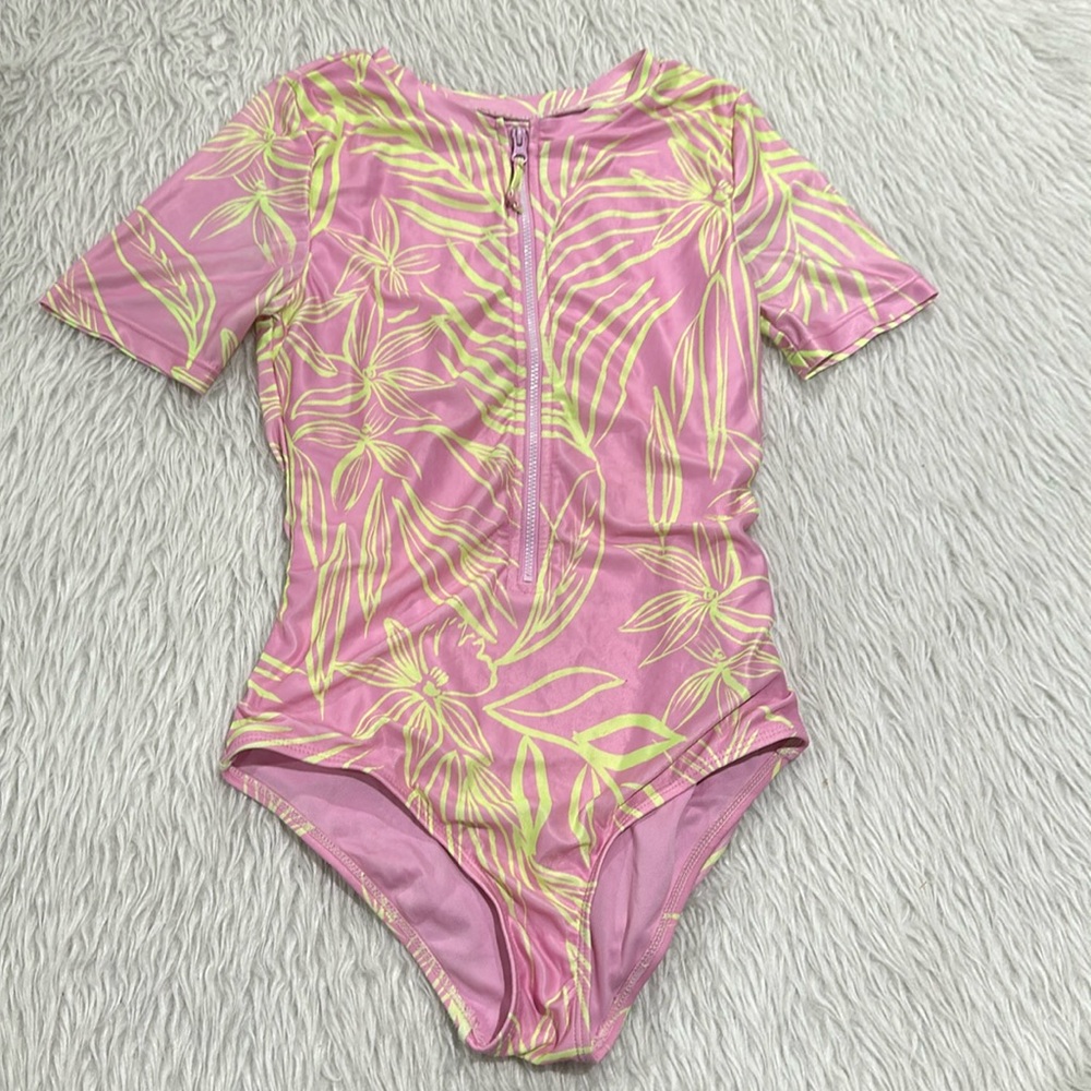 Gap pink tropical one piece swimsuit size xl